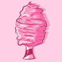 ilustração de um algodão doce para crianças. objeto isolado em um fundo rosa. deleite doce de verão. desenho vetorial de uma comida kawaii e saborosa junk food vetor