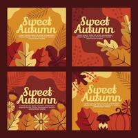 cartões estéticos de outono doces vetor