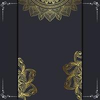 Fundo ornamentado de mandala de ouro de luxo para convite de casamento, capa do livro com elemento de mandala vetor premium