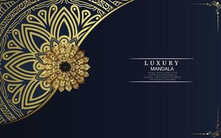 Fundo de mandala de luxo com arabescos dourados vetor