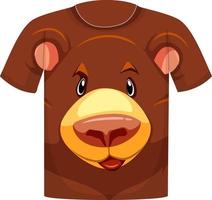 frente da camiseta com estampa de urso pardo vetor