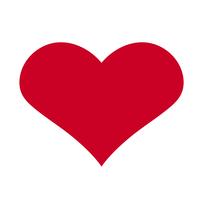 Coração, símbolo do amor e dia dos namorados. Ícone vermelho liso isolado no fundo branco. Ilustração vetorial - vetor