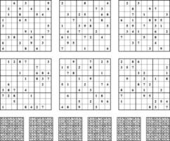 jogo de sudoku com solução. jogo de quebra-cabeça sudoku com números. pode  ser usado como um jogo educacional. quebra-cabeça de lógica para crianças  ou jogo de lazer para adultos. 19469532 Vetor no