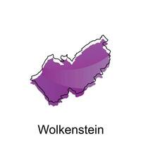 mapa do Wolkenstein Projeto modelo, vetor ilustração do mapa Alemanha em branco fundo