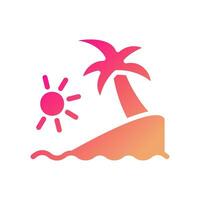 ilha ícone sólido gradiente Rosa amarelo verão de praia símbolo ilustração. vetor