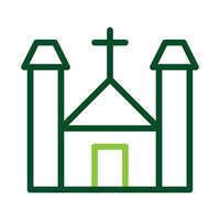 catedral ícone duocolor verde cor Páscoa símbolo ilustração. vetor