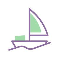 barco ícone duotônico roxa verde verão de praia símbolo ilustração vetor