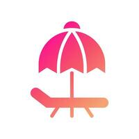 guarda-chuva ícone sólido gradiente Rosa amarelo verão de praia símbolo ilustração. vetor