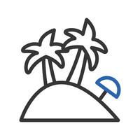 ilha ícone duocolor azul cinzento verão de praia símbolo ilustração. vetor