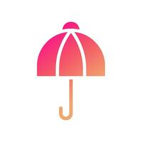 guarda-chuva ícone sólido gradiente Rosa amarelo verão de praia símbolo ilustração. vetor
