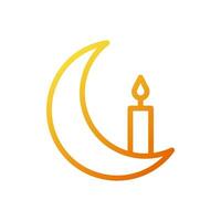 vela ícone gradiente amarelo laranja cor Ramadã símbolo ilustração perfeito. vetor