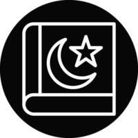 Alcorão ícone linha arredondado Preto branco cor Ramadã símbolo ilustração perfeito. vetor