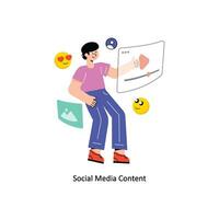 social meios de comunicação conteúdo plano estilo Projeto vetor ilustração. estoque ilustração