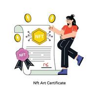 nft arte certificado plano estilo Projeto vetor ilustração. estoque ilustração