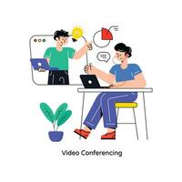 vídeo conferência plano estilo Projeto vetor ilustração. estoque ilustração