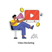 vídeo marketing plano estilo Projeto vetor ilustração. estoque ilustração