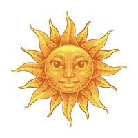 Sol face ilustração vetor