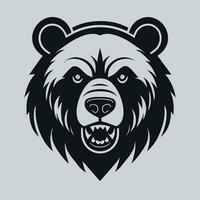 Urso logotipo vetor Bravo feroz bravo assustador fera selvagem exuberante grisalho natureza floresta