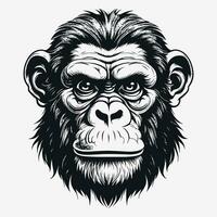 macaco vetor logotipo simples realista natureza primata África gorila sagui chimpanzé arte desenhando ilustração selvagem animal