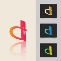 d letter logo design gradiente abstrato profissional vetor