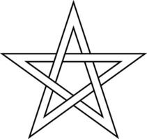 Estrela entrelaçado lados, vetor nó estrelas logotipo tatuagem