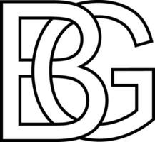 logotipo placa bg, gb ícone placa dois entrelaçado cartas b, g vetor