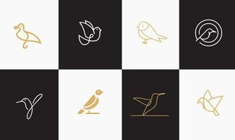 conjunto do pomba animal pássaro logotipo vetor Projeto conceito pró vetor