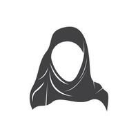 hijab mulher silhueta ícone e símbolo vetor