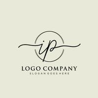 inicial ip feminino logotipo coleções modelo. caligrafia logotipo do inicial assinatura, casamento, moda, joalheria, butique, floral e botânico com criativo modelo para qualquer companhia ou negócios. vetor