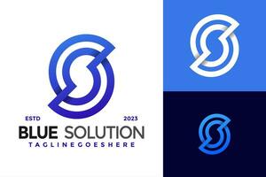 azul solução carta s logotipo Projeto vetor símbolo ícone ilustração