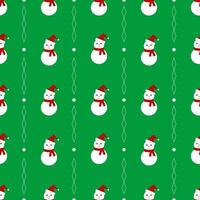 desatado padronizar Natal neve homem símbolo dentro verde fundo ou projeto, imprimir, têxtil, papel embrulho vetor