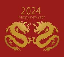 2024 Dragão feliz Novo ano vetor