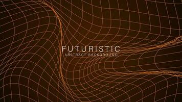 futurista abstrato fundo com Castanho onda linhas, horizontal modelo fundo. vetor ilustração