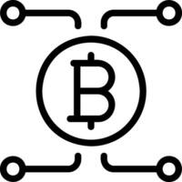 ícone de linha de bitcoin vetor