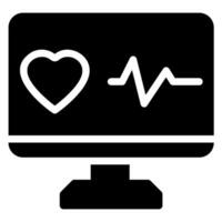 ícone de glifo de frequência cardíaca vetor