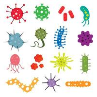 bactérias e germes ícones definir. vetor ilustração isolado em branco fundo.