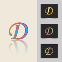 d letter logo design gradiente abstrato profissional vetor