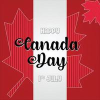 celebração do dia do Canadá na folha de bordo vetor
