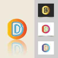 d letter logo design abstrato profissional vetor