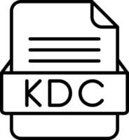 kdc Arquivo formato linha ícone vetor