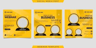 coleção de design criativo de modelos de postagem de histórias de mídia social em fundo gradiente amarelo
