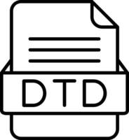dtd Arquivo formato linha ícone vetor