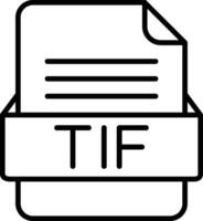 tif Arquivo formato linha ícone vetor