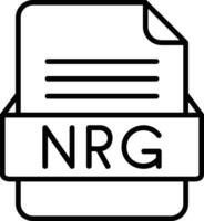 nrg Arquivo formato linha ícone vetor