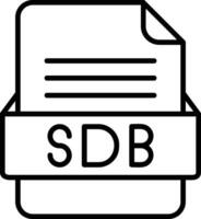sdb Arquivo formato linha ícone vetor