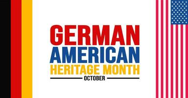 Outubro é alemão americano herança mês fundo modelo. feriado conceito. fundo, bandeira, cartaz, cartão, e poster Projeto modelo com texto inscrição e padrão cor. vetor