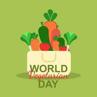 vetor ilustração Projeto conceito do mundo vegetariano dia observado em cada 1º Outubro