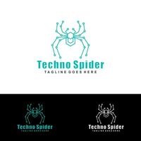 linha arte aranha ilustração logotipo. vetor tecnologia logotipo