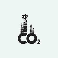 co2 emissão logotipo vetor