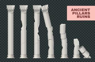 estragado pilares ruínas conjunto vetor